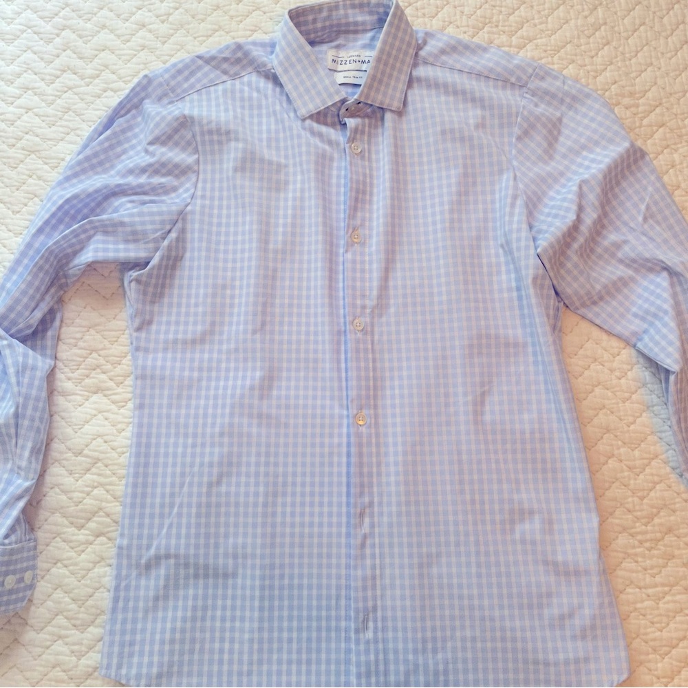 Mizzen & Main Leeward Dress Shirt Sz Small Trim